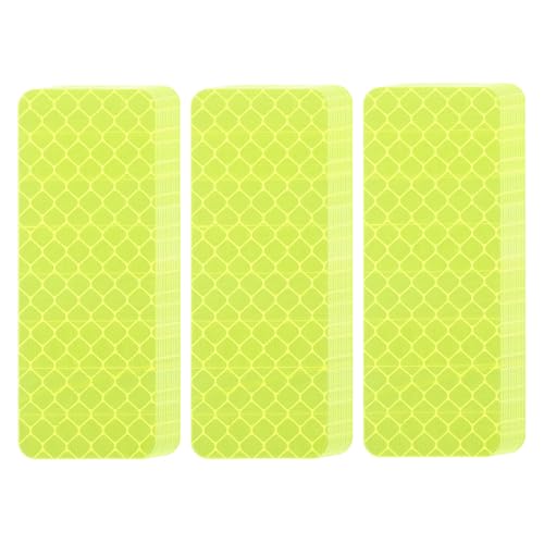 PATIKIL Reflective Stickers (Rectangle, Fluorescent Green) (50 Pcs) High Visibility Safety Reflective Tape Adhesive Waterproof Warning Strips for Car/Motorcycle/Helmet/Trailer Truck - color: Fluorescent Green, size: Rectangle