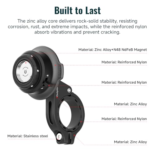 Quick Launch Magnetic Motorcycle Phone Mount, Anti-Vibration Handlebar Bracket with Secure Lock for Bike Scooter Moto MTB, 360° Blind Installation for Phones (QM01-Motorcycle-Basic) - style: QM01