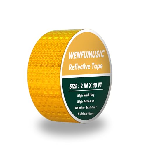 Reflective Tape 2" x40ft Yellow, DOT-C2 Waterproof Reflective Stickers & Reflector Tape with Strong Adhesive for Trucks, Trailers, Motorcycles, Bikes, Outdoor Safety - color: Yellow