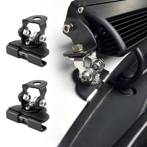 2PCS Car LED Light Bar Mounting Brackets with Hex Wrenches,Adjustable Car Accessories Hood Mount Light Brackets,Universal Car LED Grill Lights Bar Brackets for Car Truck SUV (Black) - color: Black