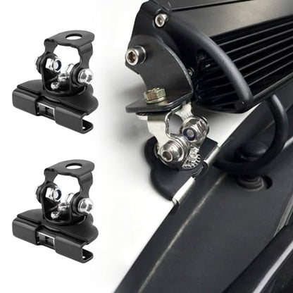 2PCS Car LED Light Bar Mounting Brackets with Hex Wrenches,Adjustable Car Accessories Hood Mount Light Brackets,Universal Car LED Grill Lights Bar Brackets for Car Truck SUV (Black) - color: Black