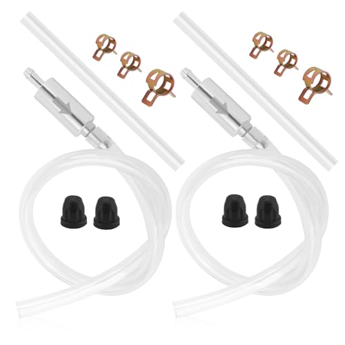 Brake Bleeder Hose One Way Check Valve 2-Piece Kit,Universal Brake Bleeding Kit for Hydraulic Brakes System,Leak-Proof Brakes Bleeder Tool Set with Clamps & Bleeders Valve Cap