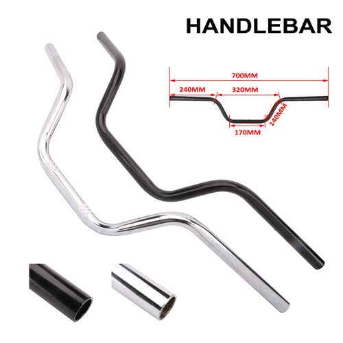 AnXin Motorcycle 7/8" Drag Handlebars High-Rise Tracker Handle Bars Universal For Sportster XL 883 1200 Cruiser Bobber Custom Chopper Softail Dyna Tour Glide Road CG125 Black - color: black