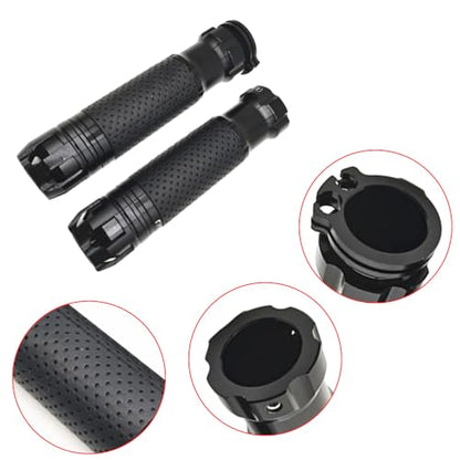 Riloer Motorcycle Handlebar, Non-Slip Hand Grips, Compatible with Motorcycles with 7/8 inch (22MM) Handlebars, 2 PC - color: Black