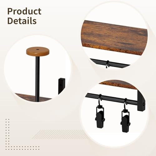 Motorcycle Helmet and Gear Wall Hanger, 5 Hooks & 5 Clips, Vertical Rack with 80 Load Capacity, Hardware Included for Simple Setup