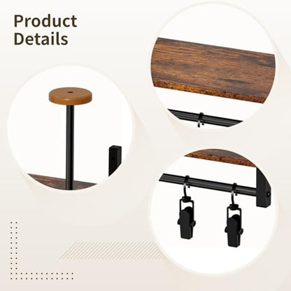 Motorcycle Helmet and Gear Wall Hanger, 5 Hooks & 5 Clips, Vertical Rack with 80 Load Capacity, Hardware Included for Simple Setup