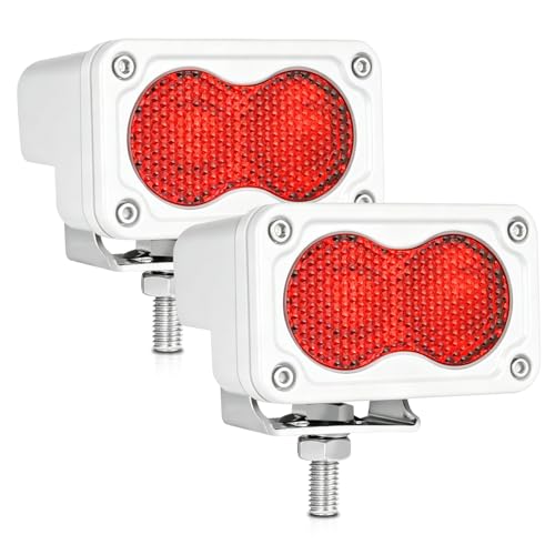 Red LED Pod Lights 3 Inch 2PCS Auxiliary Rear Fog Light Cube Off Road Backup Driving Light Bar Red Hunting Fishing Emergency Safety Signal Work Lights for Truck UTV Pickup Boat - color: Red