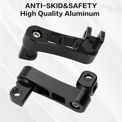 Highway Footpegs Adjustable Passenger Foot Pegs 2 1/4" Extension Brackets FootPeg Conpatible for Harley Dyna Sportster Softail Touring with Support Foot Pegs (Black) - color: Black