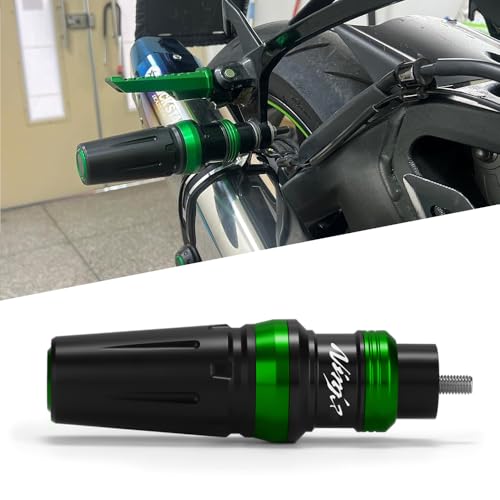 Motorcycle Exhaust Slider Crash Protector Compatible with Ninja 250R 300 400 650 ZX-10R ZX-14R 1000SX 1100SX 2006-2024 2025 2026 | Frame Slider Falling Protection Accessories (Green) - color: green
