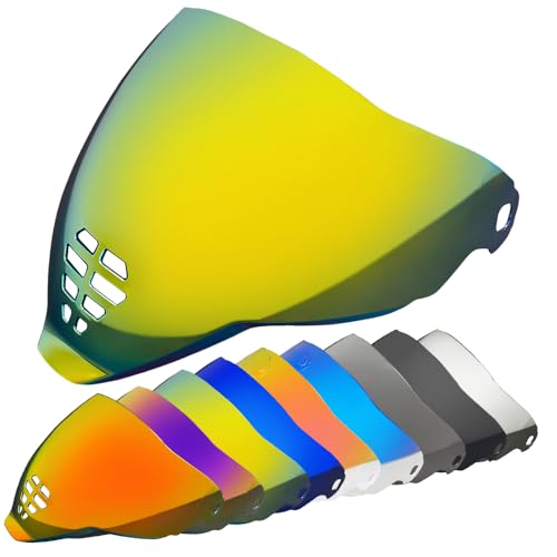 YMTSGEA Airflite Helmet Visor Replacement for IC-06.Motorcycle Helmet Shield Windshield Sunshield PC Lens UV Protection Compatible with Airflite IC-06 (Revo Deep Gold) - color: Revo Deep Gold