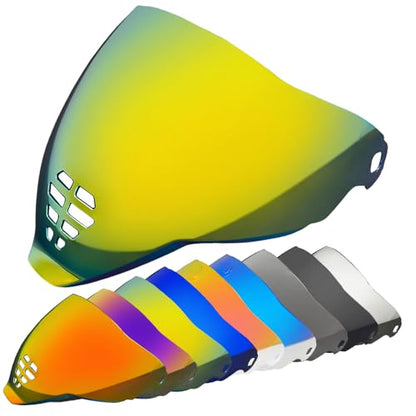 YMTSGEA Airflite Helmet Visor Replacement for IC-06.Motorcycle Helmet Shield Windshield Sunshield PC Lens UV Protection Compatible with Airflite IC-06 (Revo Deep Gold) - color: Revo Deep Gold