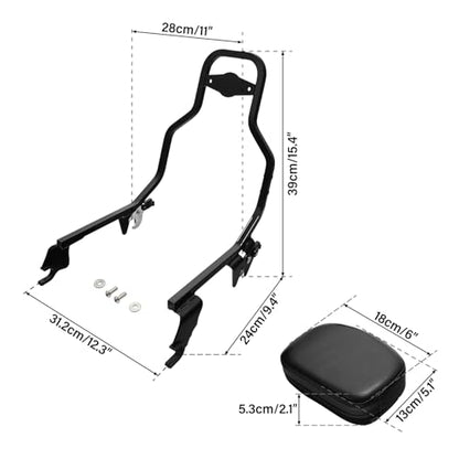 TCT-MOTORPARTS Black Detachable Passenger Backrest Sissy Bar Fit For Harley Nightster RH975 2022-2025 Nightster Special RH975S 2023-2025