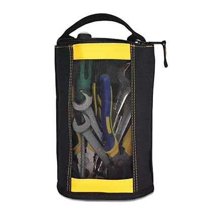 MELOTOUGH Canvas Zipper Tool Pouch Zipper Bag -Fastener bag with Mesh Window and Hanging Grommets 2 pack - color: Yellow color