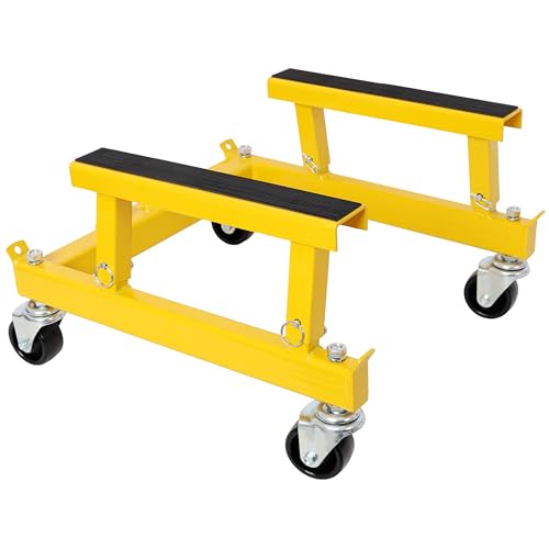 Motorcycle Engine Cradle Dolly 1500lbs, Engine Stand with 4×360° Swivel Wheels Heavy Duty Racks for Motorcycle Maintenance, Engine Stand (Yellow) - color: Yellow