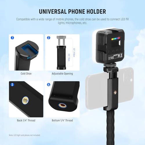 NEEWER Action Camera Mount Kit with Super Clamp, Soft Tube, Action Camera Adapter, Adjustable Holder for Flat/Round Surfaces, Compatible with GoPro Insta360 DJI Smartphone GP-26 - style: GP-26