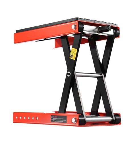 Motorcycle Lift 1200lbs - Scissor Jack, Wide Deck, 4.1-15in Height, Heavy Duty Steel - ATV, Dirt Bike Repair Stand