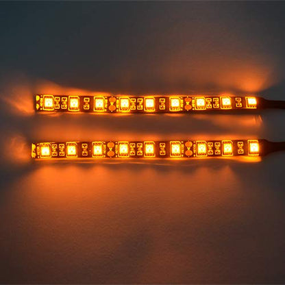2PCS 18 LED Strip Universal Motorcycle Bike Amber LED Turn Signal Indicator Blinker Light 12v
