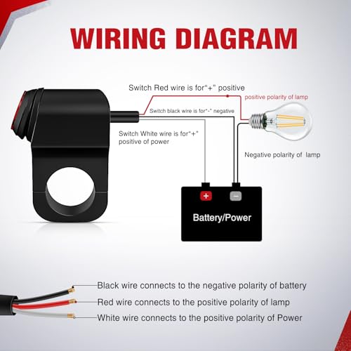 Nilight Motorcycle Handlebar Switch Plug and Play 12V ATV Light Switches Dual Push Button Waterproof ON Off for UTV Driving Lights Fits 22mm Handlebars - color: Motorcycle Handlebar Switch-Dual Control