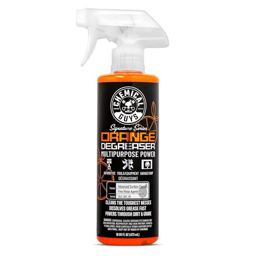 Chemical Guys Signature Series Orange Degreaser Spray - Heavy Duty All Purpose Cleaner for Engines, Tires, Undercarriages, Tools and More, Professional Strength, Breaks Down Grease, Oil & Grime, 16 oz - size: 16 Fl Oz (Pack of 1)