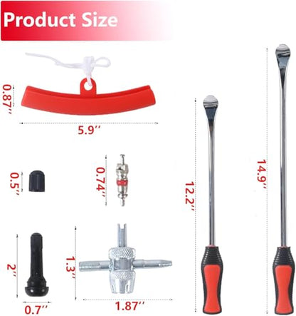 15" Tire Spoon Kit, 24pcs Tire Changing Tool for Motorcycle Dirt Bike Lawn Tractor Bicycle, Motorcycle - size: 15 inch