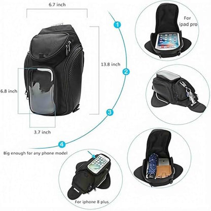 Tank Bag Motorcycle Magnet for Aprilia RS 660 Street Fighter 2023, Oxford Motorcycle Bag with Touchscreen Mobile Phone Pocket