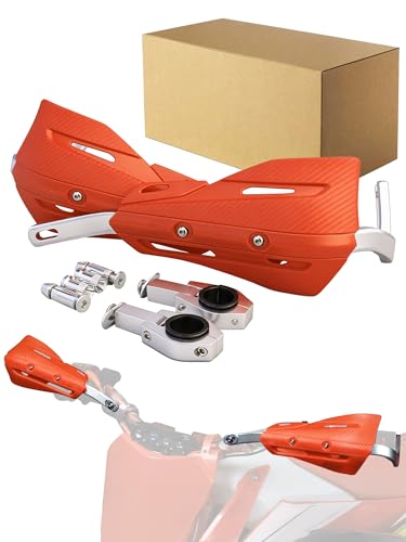 JFG RACING Dirt Bike Hand Guards,Universal 7/8" 22mm and 1 1/8" 28mm Handlebar Dirtbike Handguards Protection for SX SXF XCF EXC 125 150 250 450 Motorcycle Enduro Motocross Ebike Scooter ATV-Orange - color: orange