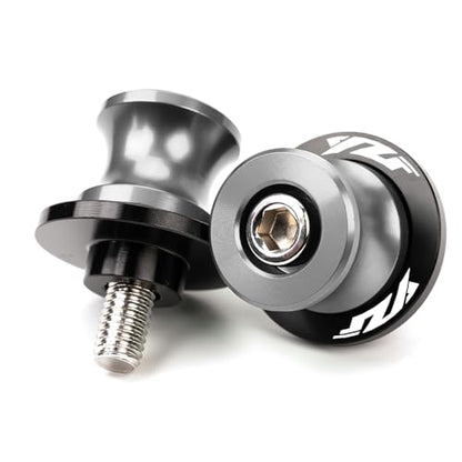 MOWOK Fit For Yamaha YZF R1 R3 R6 R7 R9 R15 R25 R125 YZF600R YZFR3 YZFR9 YZFR1 YZFR6 Accessories M6 Motorcycle Swingarm Spools Sliders Swing Arm Stand Screws (Grey) - color: Grey