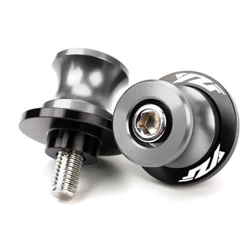 MOWOK Fit For Yamaha YZF R1 R3 R6 R7 R9 R15 R25 R125 YZF600R YZFR3 YZFR9 YZFR1 YZFR6 Accessories M6 Motorcycle Swingarm Spools Sliders Swing Arm Stand Screws (Grey) - color: Grey
