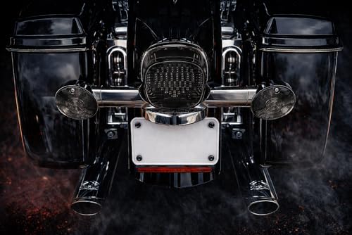 Eagle Lights Flashing Strobe Layback LED Tail Brake Light Kit Compatible With Harley Davidson Motorcycles - No License Plate Window - color: Smoked with No License Plate Window