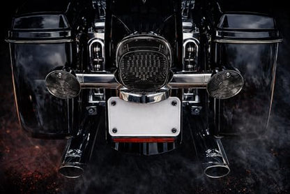 Eagle Lights Flashing Strobe Layback LED Tail Brake Light Kit Compatible With Harley Davidson Motorcycles - No License Plate Window - color: Smoked with No License Plate Window