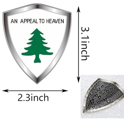 an Appeal to Heaven Flag Decal Sticker - Small Pine Tree Flags Shield Shape Reflective Vinyl Car Stickers - for Car Window Bumper Laptop Waterproof Sticker (5Pcs) - color: Small Saplings