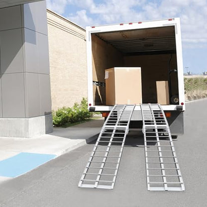 Aluminum Folding Trailer Ramps 2-Pack, 90 * 12inch Heavy Duty Loading Ramps, 1500lbs Capacity for ATV UTV Motorcycle Tractor Truck