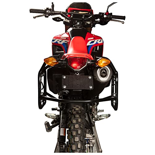 TUSK Aluminum Panniers with Pannier Racks V2 Medium Silver Compatible with Honda CRF300L/ABS 2021-2025/CRF300L/ABS Rally 2021-2025/CRF300LS 2023-2025
