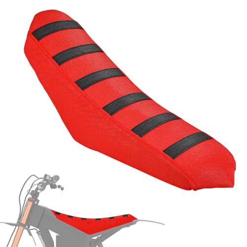 Electric Dirt Bike Seat Cover for Tutti Soleil 01,Black Stripe Non-Slip Motorcycle Cushion Cover for Tuttio Soleil01-Red - color: Red