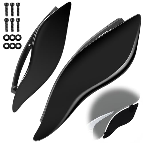 Amazicha Side Wings Air Deflectors, Fairing Side Wing Windshield, Adjustable Wind Deflectors Compatible for Harley Electra Glide Street Glide Tri Glide Ultra Limited 2014-2024, Black