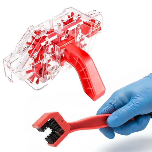 Senzz Bike Chain Cleaner Kit, Bicycle Chain Cleaning Brush Set with Gear Brush & Scrubber, Deep Clean Tool for Mountain, Road & BMX Bikes