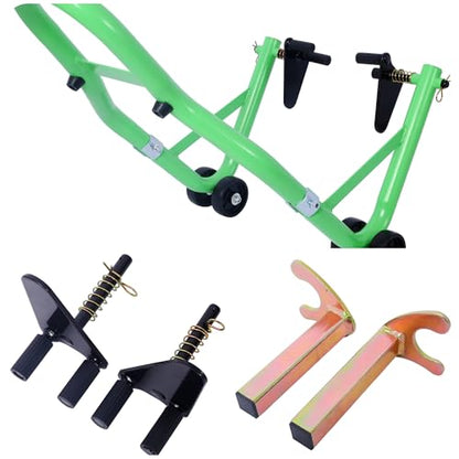 Universal Motorcycle Stand Front Rear Combo, 1000 LBS Heavy Duty Wheel Lift Stands with U Adjustable Swingarm, fits for Diversity of BMW, Suzuki, Yamaha, Honda, Kawasaki, Green - color: Green-2pcs
