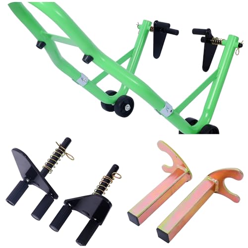 Universal Motorcycle Stand Front Rear Combo, 1000 LBS Heavy Duty Wheel Lift Stands with U Adjustable Swingarm, fits for Diversity of BMW, Suzuki, Yamaha, Honda, Kawasaki, Green - color: Green-2pcs
