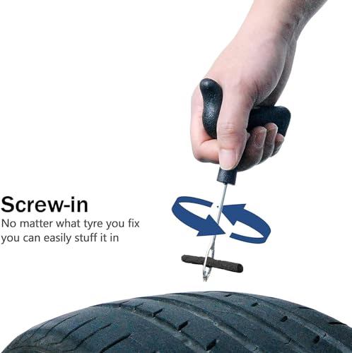 PINKJOY 90 Pack Tire Repair Strings Black (100 x φ6 mm), Automotive Tool Tire Repair Plugs for Tubeless Off-Road Tires Car, Bike, ATV, UTV, Wheelbarrow, Mower - color: Black