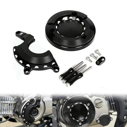 Monkey125 Left Right Engine Cover Protector Slider Compatible with Monkey 125 2022-2024 JB03 3D CNC Motorcycle Engine Crankcase Guard (Black) - color: Black