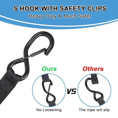 EXVITAL Motorcycle Tie Down Straps with Swivel Carabiner Hook 1.1"×8' Dirt Bike Straps for Motorcycle, Dirt Bikes, Truck, ATV, Cargoes (2Pack)