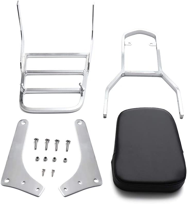 Motorcycle Rear Seat BackRest Sissy Bar Back Rest Compatible For Honda Rebel CA250 CMX250 CMX (Silver)