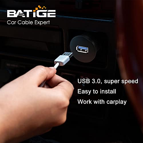 Single Port USB 3.0 Male to Female AUX Car Mount Flush Cable Waterproof Extension for Car Truck Boat Motorcycle Dashboard Panel - 6ft - size: 6ft