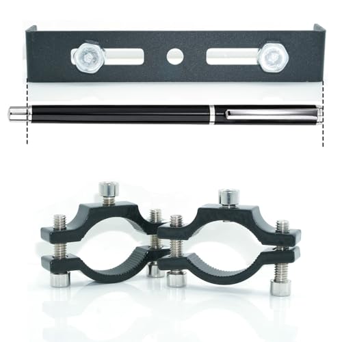 10mm Motorcycle Turn Signal Light Bracket, 2pcs Universal Bicycle Indicator Lamps Pipe Clamp Light Black Metal Turn Signal Bar Mounts Brackets Holder Accessories