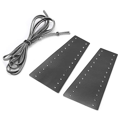 Qiilu Black Leather Motorcycle Brake Clutch Covers, 2pcs Motorcycle Lever Covers 15-18MM/0.59-0.71in Fringe Fit for/