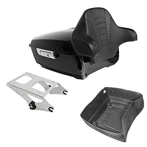 TCMT King Pack Trunk Wrap-Around Backrest Two Up Mounting Rack Fit For Harley 2014-2025 Touring CVO Road King Road Glide Street Glide Electra Glide Pack Trunk - color: Style A+Chrome 2 Up Rack#1