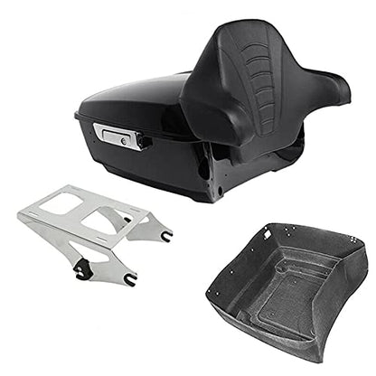 TCMT King Pack Trunk Wrap-Around Backrest Two Up Mounting Rack Fit For Harley 2014-2025 Touring CVO Road King Road Glide Street Glide Electra Glide Pack Trunk - color: Style A+Chrome 2 Up Rack#1