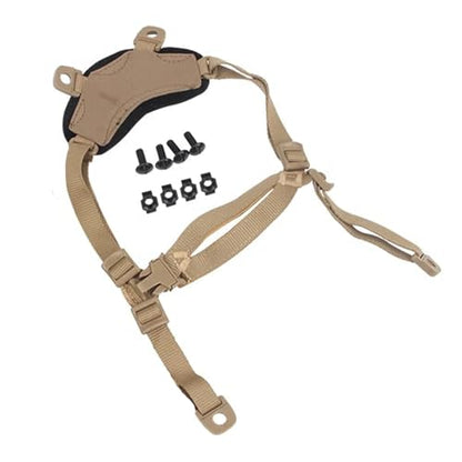 ATAIRSOFT 4 Points Helmet Accessory Retention System Chin Strap with Bolts and Screws for Fast Tactical Airsoft MICH IBH Helmet (Mich DE)