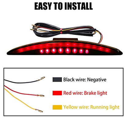 DREAMIZER Black Chopped Fender Edge Motorcycle LED Running Brake Rear Tail Light Compatible with Harley Sportster XL 883N 1200N XL1200V XL1200X - color: BLACK#2