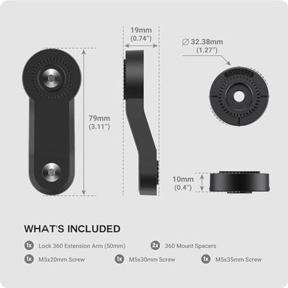 TUSITA Motorcycle/Scooter Mount - Lock 360 Extension Arm (50mm)